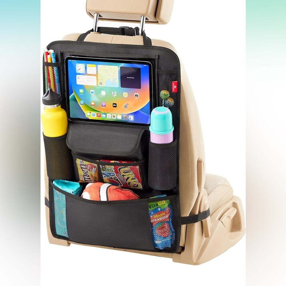 1 Backseat‎ Car Organizer for Kid Tablet Holder Accessories Waterproof Kick Mats